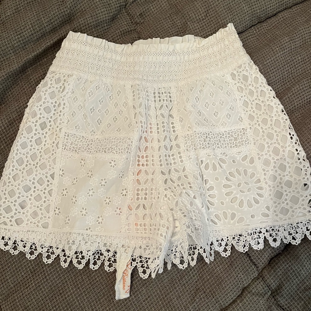 Lace eyelet shorts